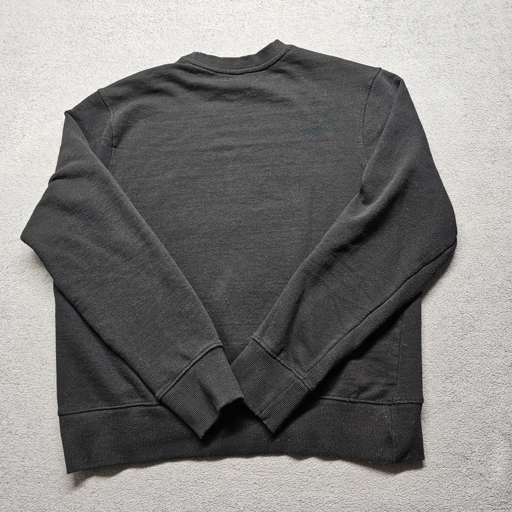 Banana Republic Mens Black Textured Star Logo Crewneck Sweatshirt Size Large